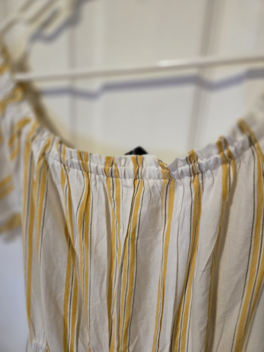 Streetwear Society White and Yellow Striped High-Low Button Dress-xl - Picture 11 of 11